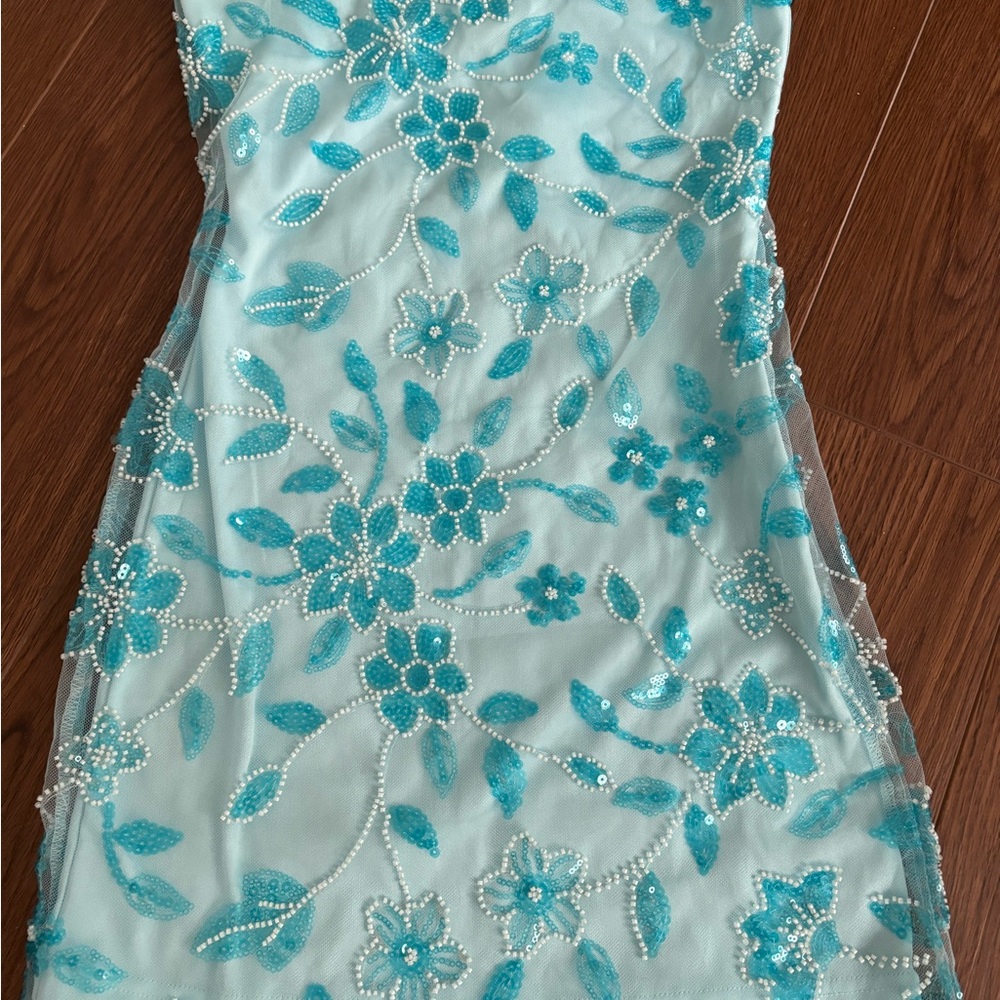 Peppermayo - Moorey Beaded Mini Dress Blue